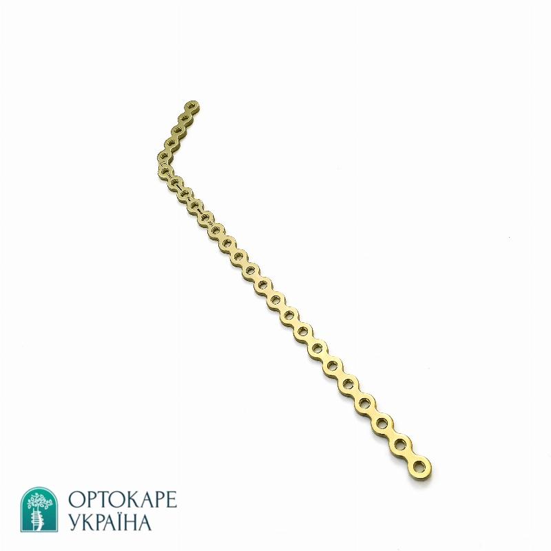 Пластина для реконструкції нижньої щелепи 5+12 отворів, під кутом, права, 2,5 мм